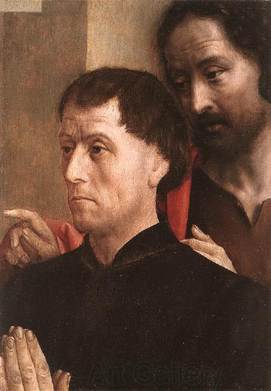 GOES, Hugo van der Portrait of a Donor with St John the Baptist dg Spain oil painting art